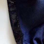 SAROUEL chambray bleu foncé broderie détails ruban sequin Lélé mes Créas