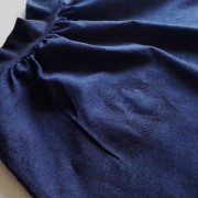 SAROUEL chambray bleu foncé détails broderie ruban sequin Lélé mes Créas